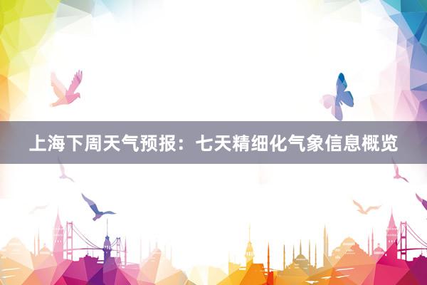 上海下周天气预报：七天精细化气象信息概览